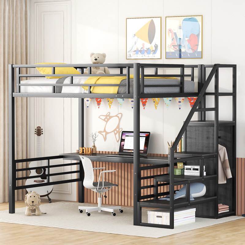 (incomplete Box 2 of 2/) Mangano Kids Full Loft Bed Bed Frame Color: Black
