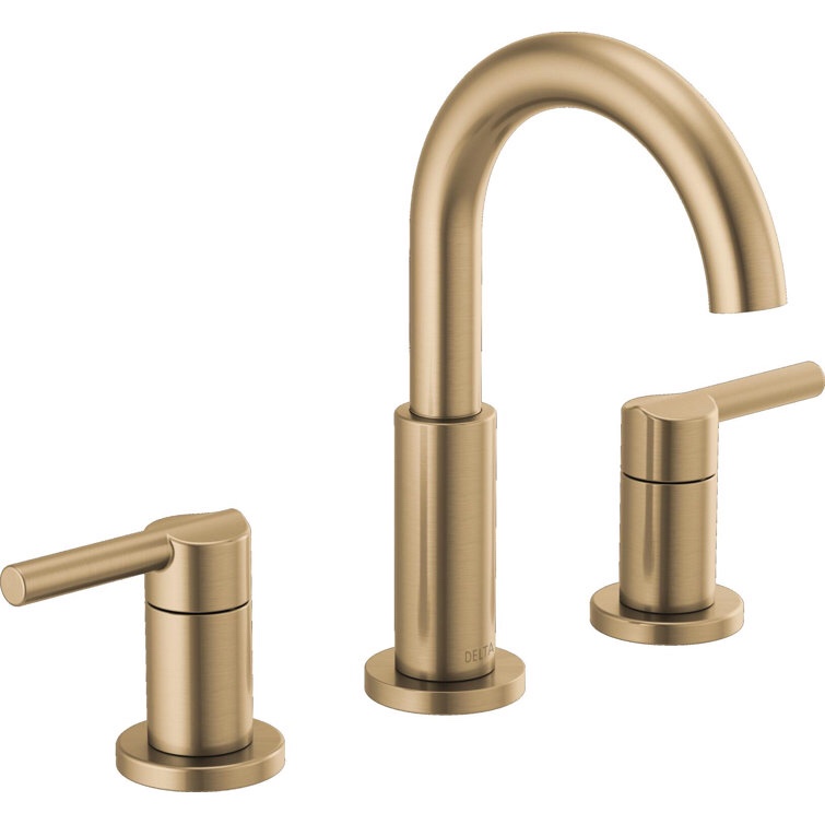 Champagne Bronze Nicoli Widespread Bathroom Faucet 3 Hole, 2-handle Bathroom Sink Faucet with Drain Assembly (Part number: 35749LF-CZ)