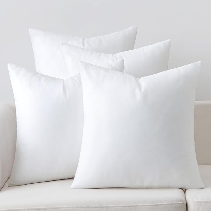 MIULEE Pillow Insert 20x20 Inch Set of 4, Decorative Square Throw Pillow Inserts, Premium Fluffy Pillow 