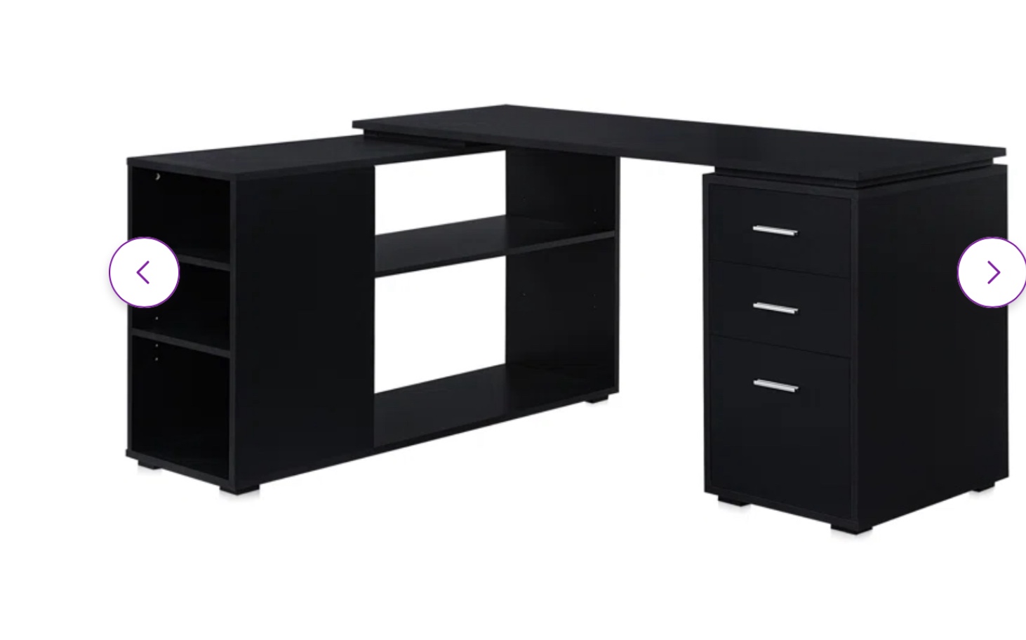 ( incomplete Box 1 of 2 Black Drayten 60" Desk