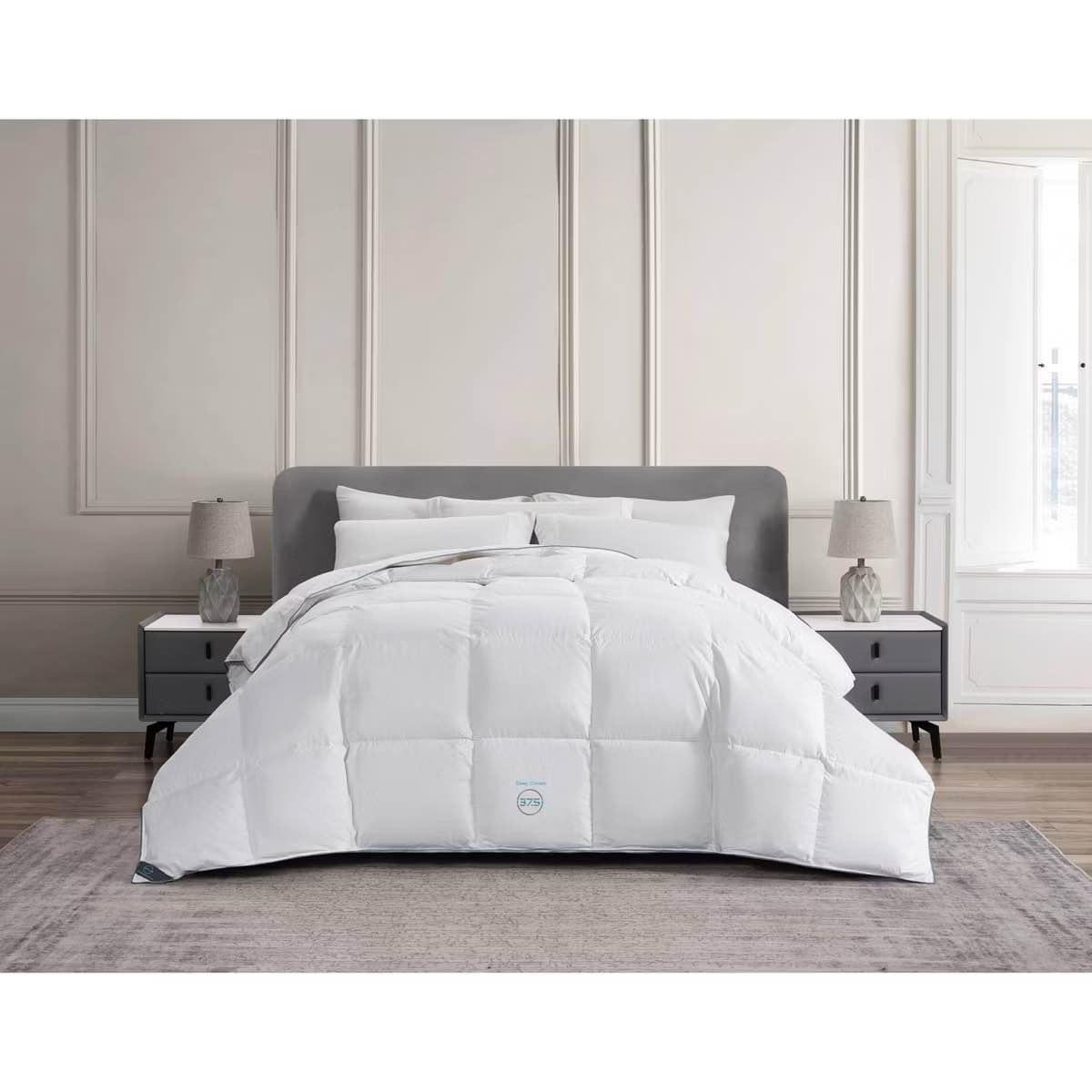 Sleep Climate Full/Queen 233 Thread Count Feather and Down Blend Comforter: Year Round Warmth, Dry Clean Only, Cotton & Polyester Shell