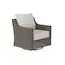 allen + roth Monrose Park Set of 1 Wicker Brown Steel Frame Swivel Conversation Chair with Off-white Cushioned Seat