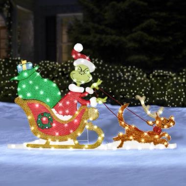 The Illuminated Grinch Sleigh