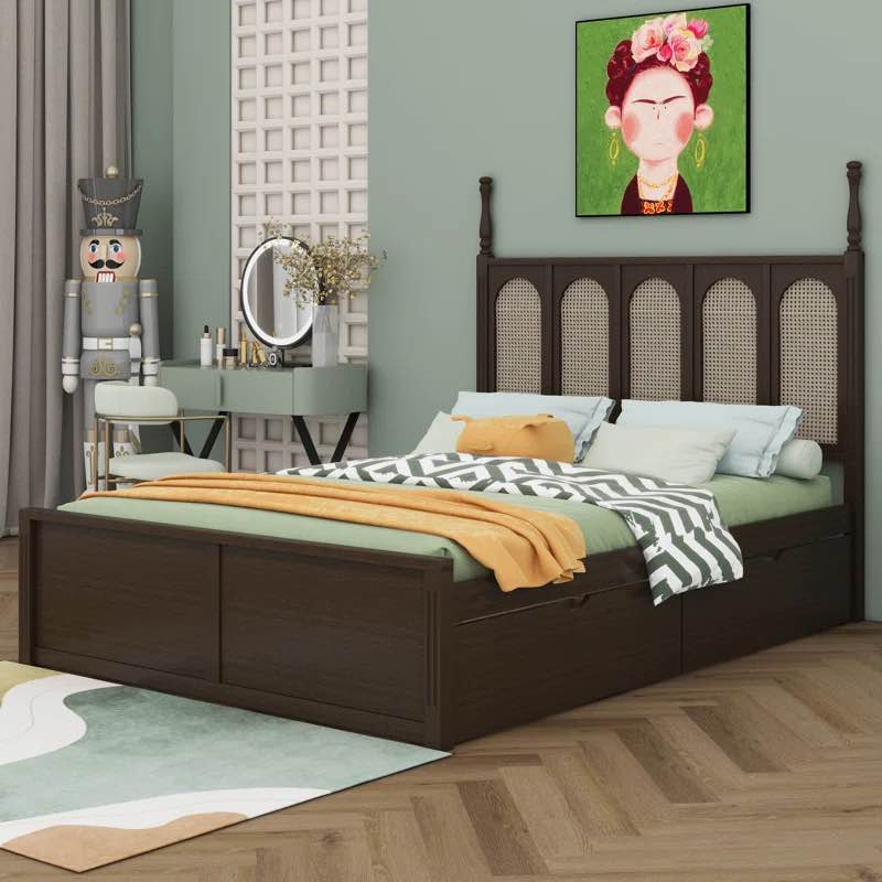 (incomplete box 2 of 2 only) Dovich Queen 2 Drawers Platform Bed with Trundle