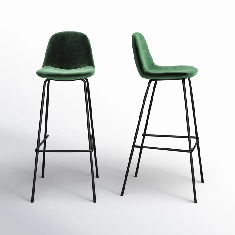 Emerald Velvet Kody Upholstered Bar & Counter Stool (Set of 2)