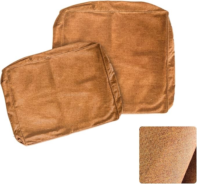 ARTPLAN Outdoor Deep Seat Slipcovers,Patio Seat Back Covers Only 24x24x6 18x24 Olefin,Square Outdoor Cushion Cover, for Patio Funiture,Signal Orange