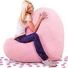 41 Inch Large Giant Heart Pillow Heart Shaped Pillow Huge Plush Bean Bag Decorative Big Cushion for Wedding Room Sofa Car Chair Women Gift(Bright Pink)