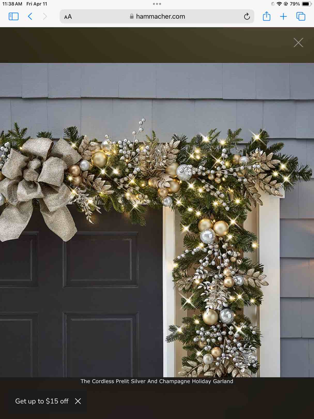 The Cordless Prelit Silver And Champagne Holiday Trim