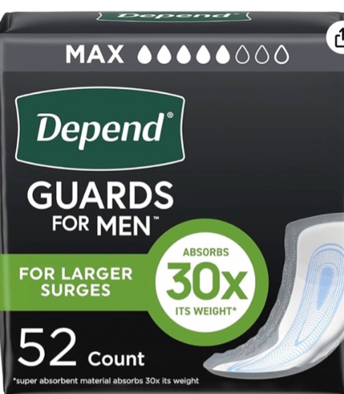 (similar)Depend Guards Incontinence Pads for Men, Maximum Absorbency, 52 Count, Packaging May Vary