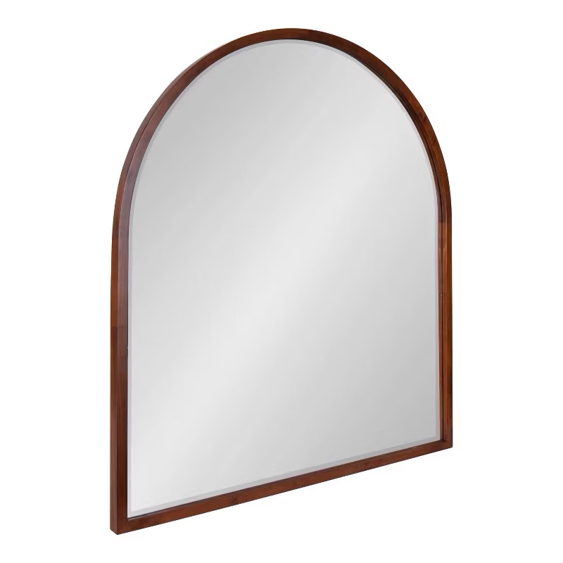32" x 36" McLean Arch Wall Mirror Walnut Brown - Kate & Laurel All Things Decor