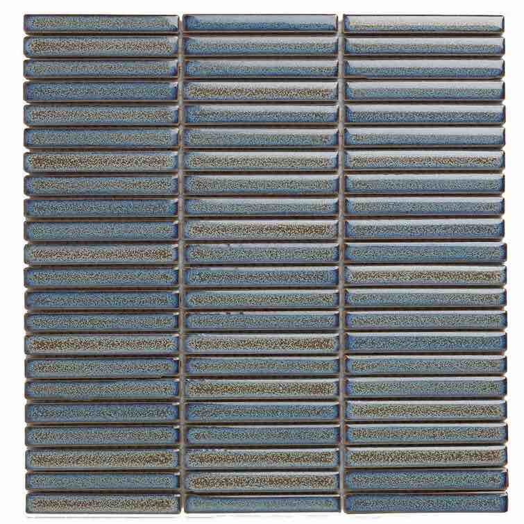3.5" x 0.5" Micro-beveled Porcelain Mosaic Sheet Tile (10 tiles) 