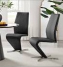 Wilhelm Faux Leather Chrome Feet 'Z' Leg Dining Chairs Modern Design (incomplete)