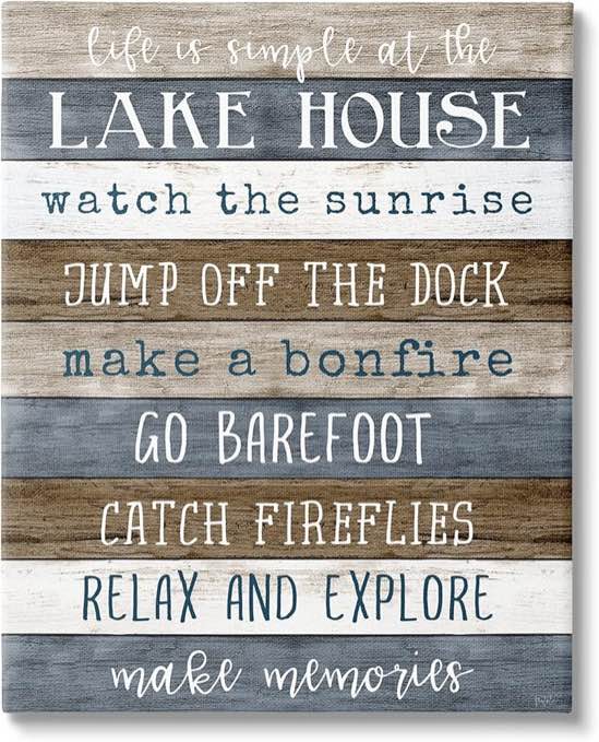 Life Is Simple Lake House List Canvas Wall Art By Natalie Carpentieri 	24 x 30 x 0.2 inches
