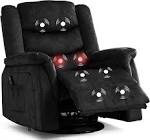 Recliner Chair Massage Rocker With Heat And Massage Reclining Chair 360 Degree Swivel Rocking Chair Home Theater Seating Side Pocket