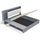 ( incomplete box 2 of 3 ) Queen bed with 2 drawers color gray model WF316014AAE