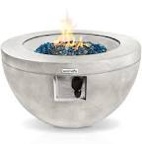 Outdoor Propane Fire Pit Table, Weatherproof Round Propane Gas Fire Table