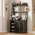 Hall Tree,Coat Rack With Shoe Cubbies & 7 Coat Hooks (incomplete missing parts) 