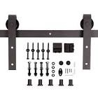 J shape style Barn Door hardware track rack, black.(not specific size)