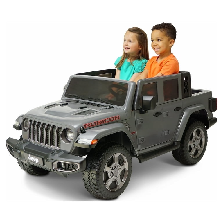 12V Jeep Gladiator Rubicon Battery Powered RideOn, 2-Seater, Gray, Child Ages 3-8, Max Speed 5 mph
