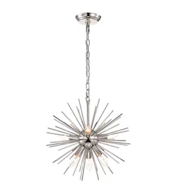 Edvivi Astrid 6 -Light Polished Nickel Modern/contemporary Sputnik Medium 