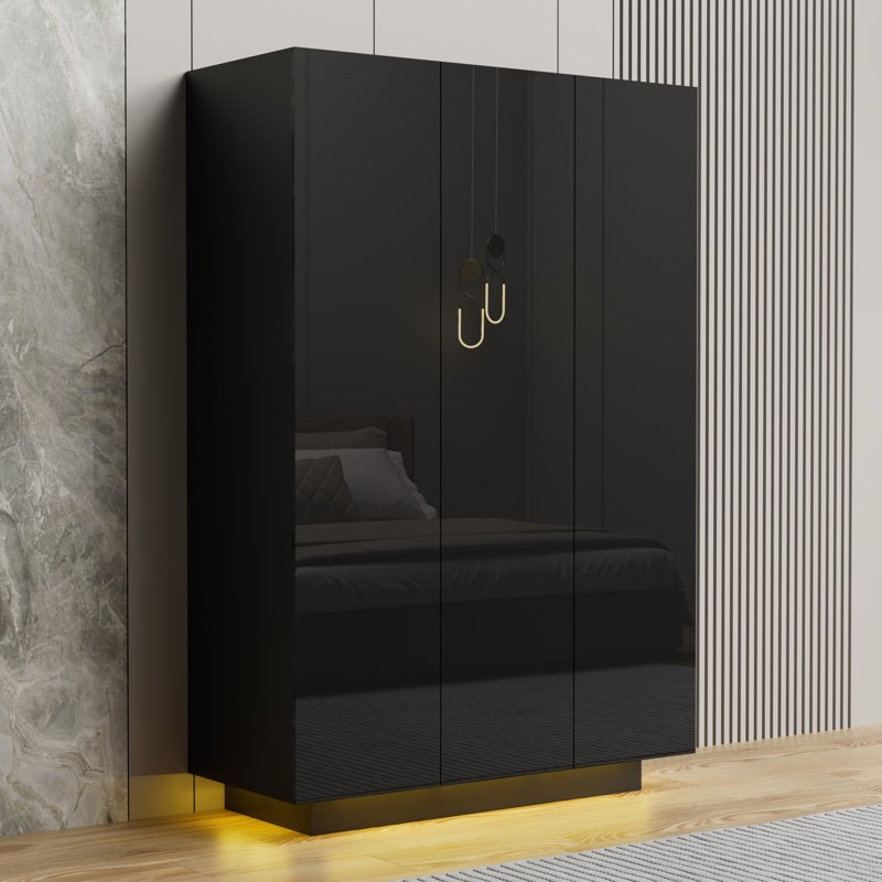 47.2'W High Gloss Armoire With Led Light ( incomplete 1 piece only) 