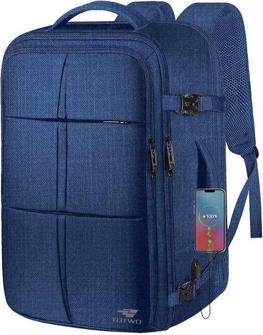 Travel Backpack, Extra Large Backpack, Carry On Backpack, 40L Expandable Flight Approved Big Bag Waterproof Business Luggage Suitcase Rucksack Casual Daypack Fits 17 Inch Laptop, Travel Gifts for Men