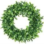 Artificial Greenery Wreath is 16-inch Green Leaves Wreath Round Wreath for Hanging on The Door and Wall for Family Christmas and Wedding Decorations.