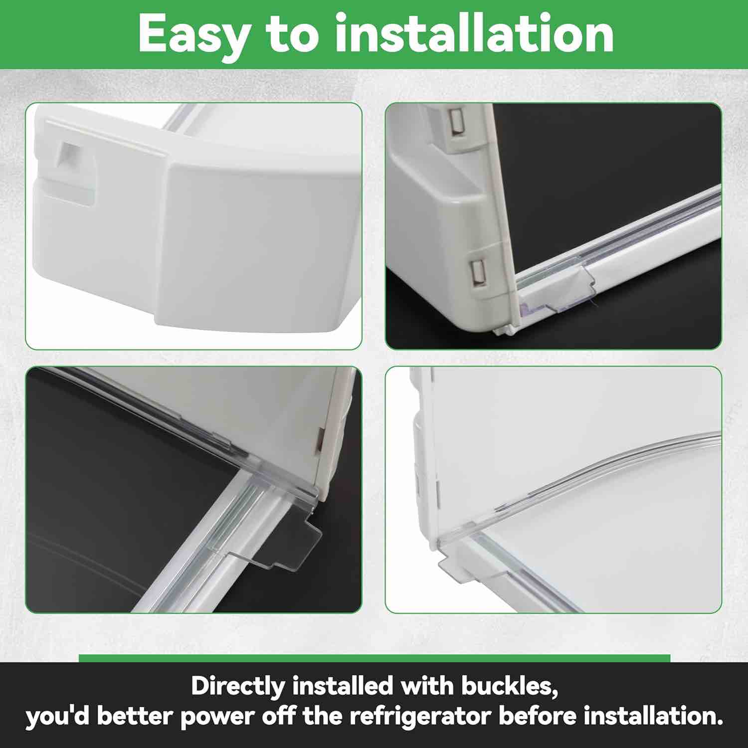 KUAFU WR71X10409 Replacement Refrigerator Door Shelf Bin Compatible with GE Refrigerator Replacement for AP3185150 945716 AH651958 EA651958 PS651958 B001E0P87U Gal Bin Ff Asm Clear+White