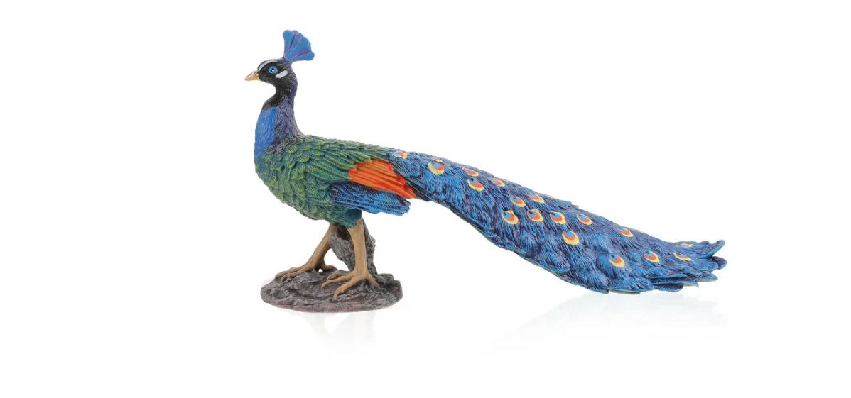 Simulation Peacock Statue Tabletop Decorative Peacock Figurine Peacock Art Craft Decoration  