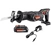 WARRIOR 18V Cordless Reciprocating Saw Kit with 1.3 Ah Lithium Battery and Battery Charger - Built tough for demolition and remodeling. Cut through wood, metal, PVC, ABS, nails and much more