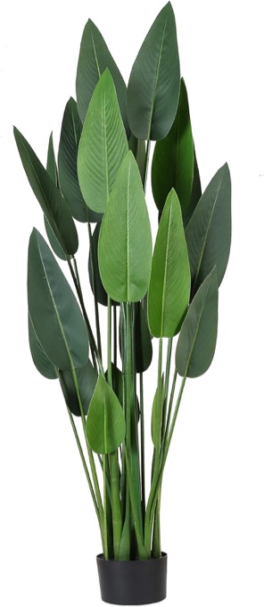 TLYDPP 18 Trunks Artificial Bird of Paradise Plant 5.1 Feet Large Fake Tree Tall Fake Floor Plant Faux Banana Leaf Plant in Pot for Home Office Decor