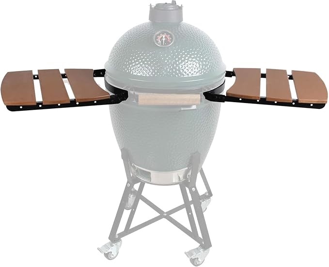 KAMaster Side Shelves for Large Big Green Egg 3 Slat Grill Mates Large Green Egg Accessories Kamado Grill Parts Replacement HDPE Grill Smoker Accessories