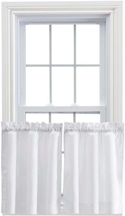 Ellis Solid Color Tailored 56'' Cafe Curtain (Set of 2) 24 