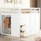Janisa Kids Full Loft Bed with Drawers (incomplete box 1 of 3)