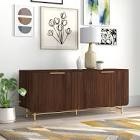 Ludlow Reeded 4-Door Sideboard dark walnut gold 