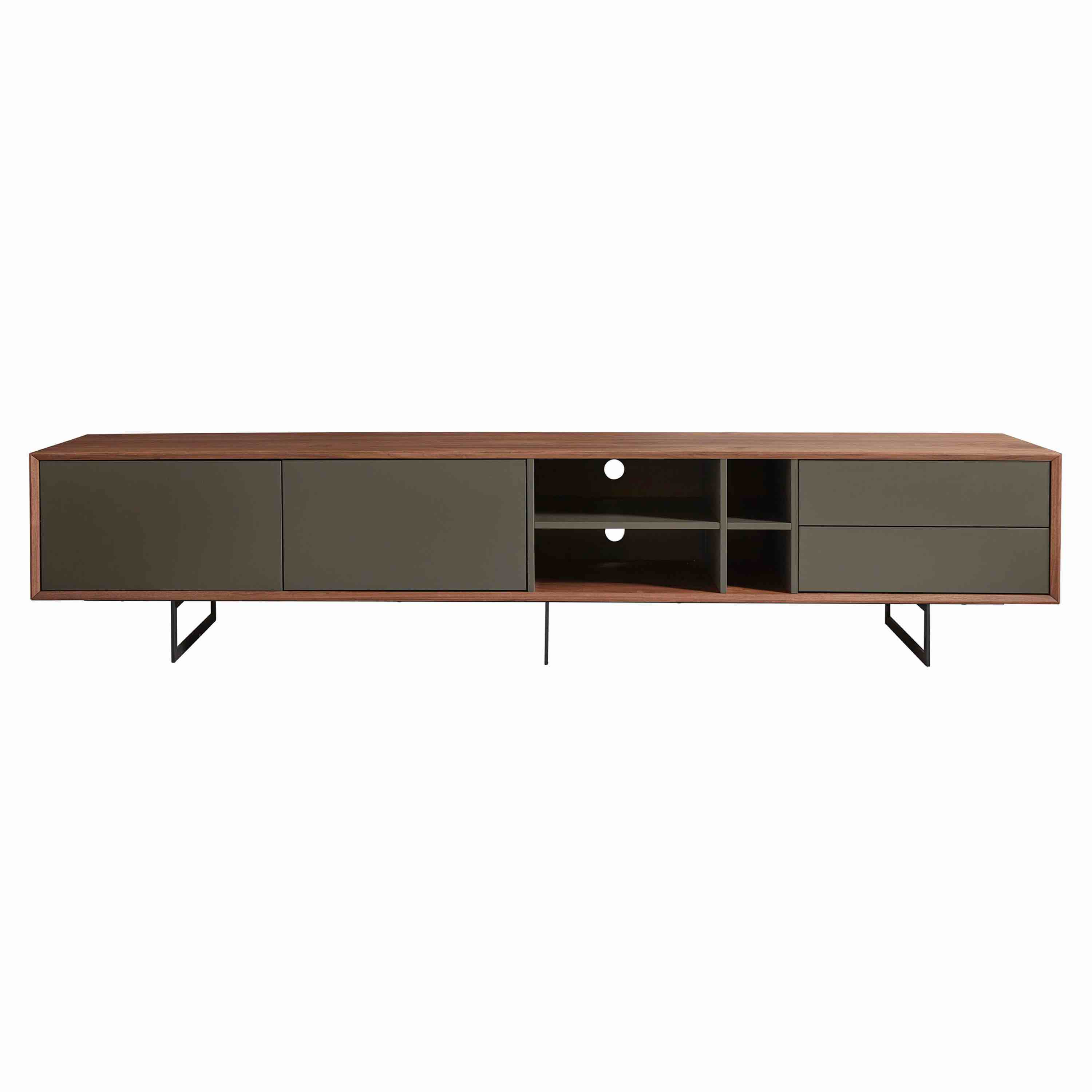 Anderson 95" Media Stand 31005GRY-KIT Anderson Media Stand in Walnut & Dark Gray (incomplete box 2/2) 