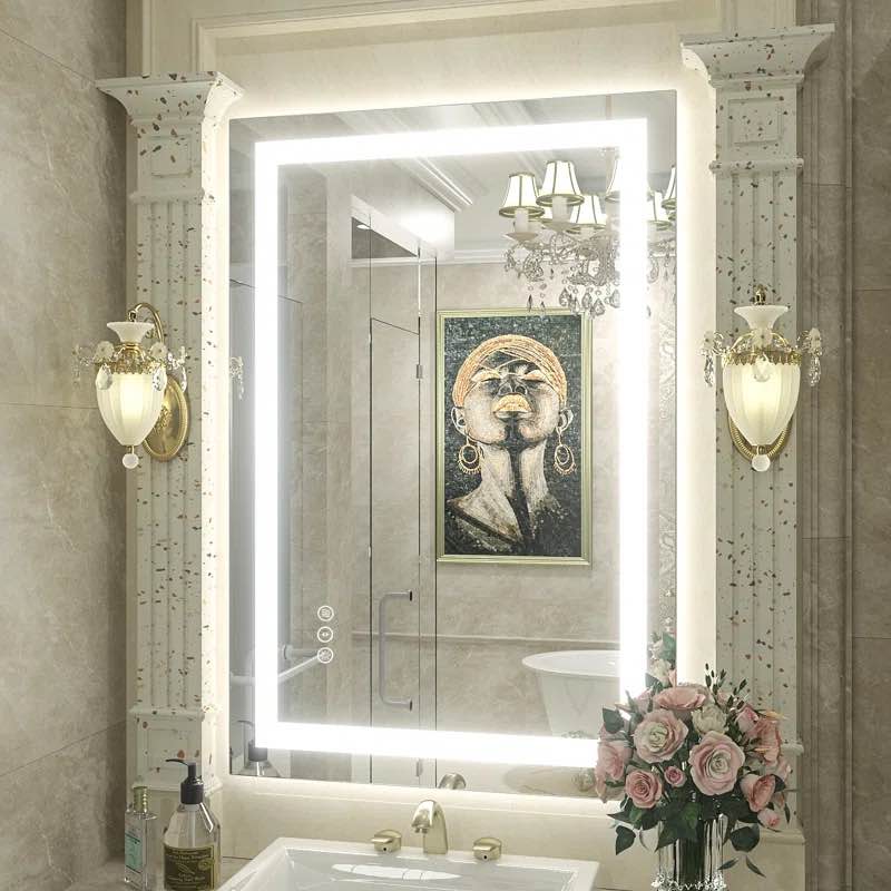 Aevar Super Bright 192 LEDs/m Front LED Lighted Anti-Fog Tempered Glass Bathroom/Vanity Mirror with ETL & 3-Year Warranty 36x24 