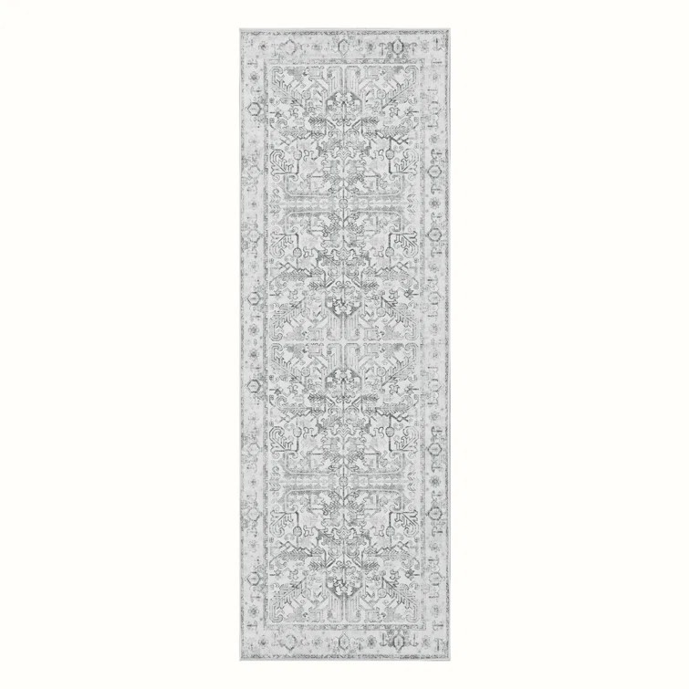 Nonce Washable Area Rug with Non-Slip Backing Indoor Distressed Doormat Small Rug Low Pile Ultra-Thin Accent Floral Print Indoor Mat for Entrance Kitchen Bathroom