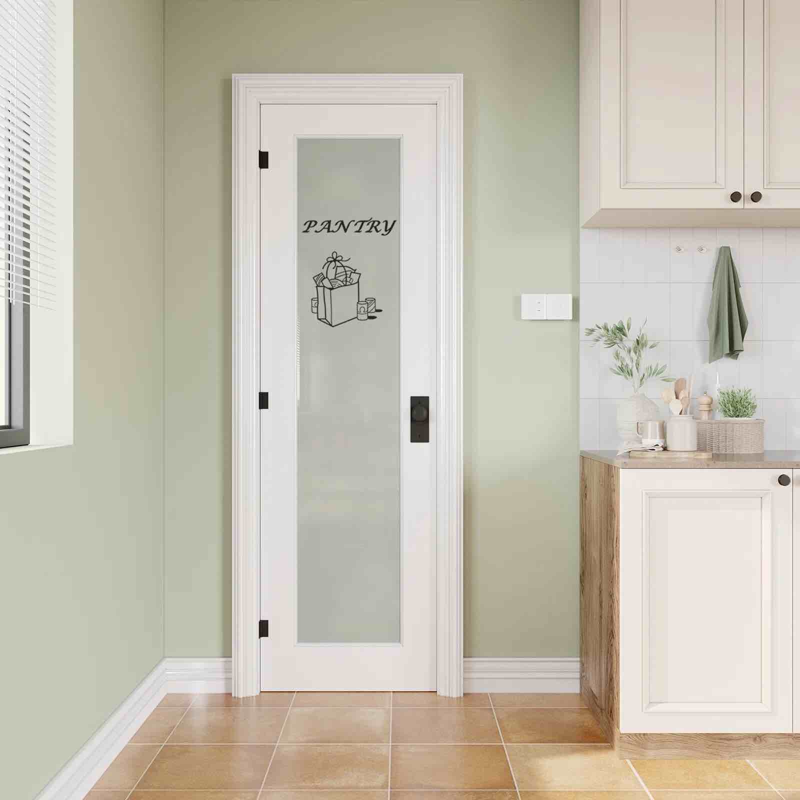Pantry Door Solid Manufactured Wood Prefinished Glass Slab Door Standard Door Without Hardware Kit
