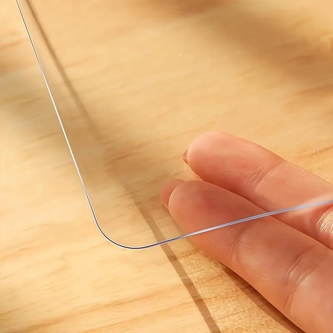 Rectangular Waterproof 1.5MM Plastic Soft Glass, Clear 36"X48" Vinyl Table Mat Protector, PVC Table Cover for Desktop, Coffee & Dining Room Table