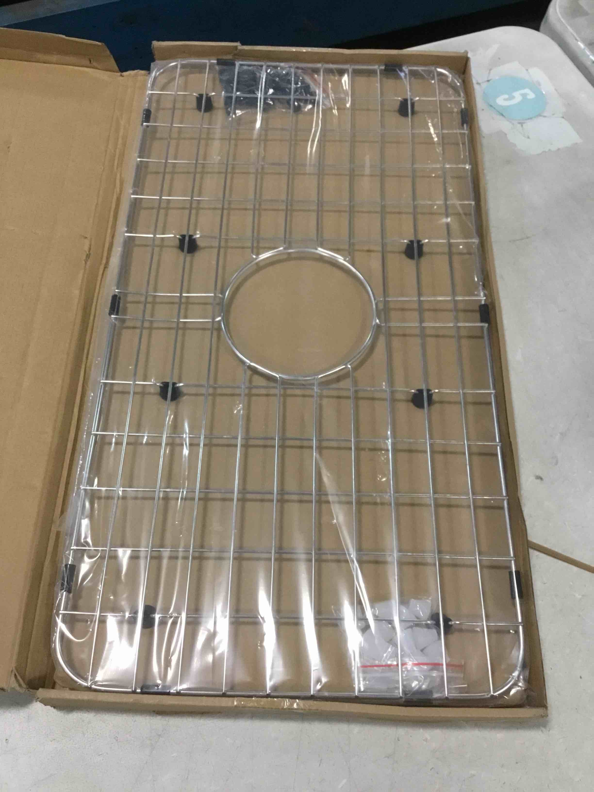 Condition photo showing Good Condition for Serene Valley Sink Bottom Grid 24-1/8" x 12-5/8", Centered Drain with Corner Radius 1-1/2", Sink Protector NLW2412C