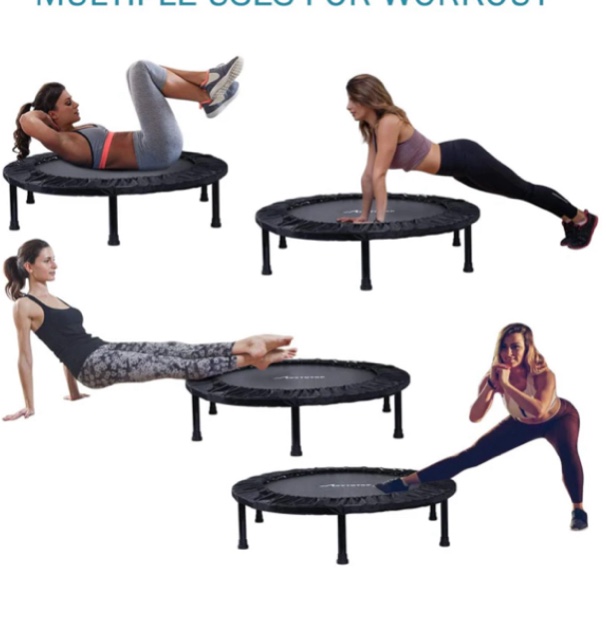 MOVTOTOP Mini Trampoline 38/40 Inch, Folding Indoor Trampolines with Safety Pad, Fun Mini Fitness Rebounder Trampoline for Kids Adults Indoor/Garden Workout