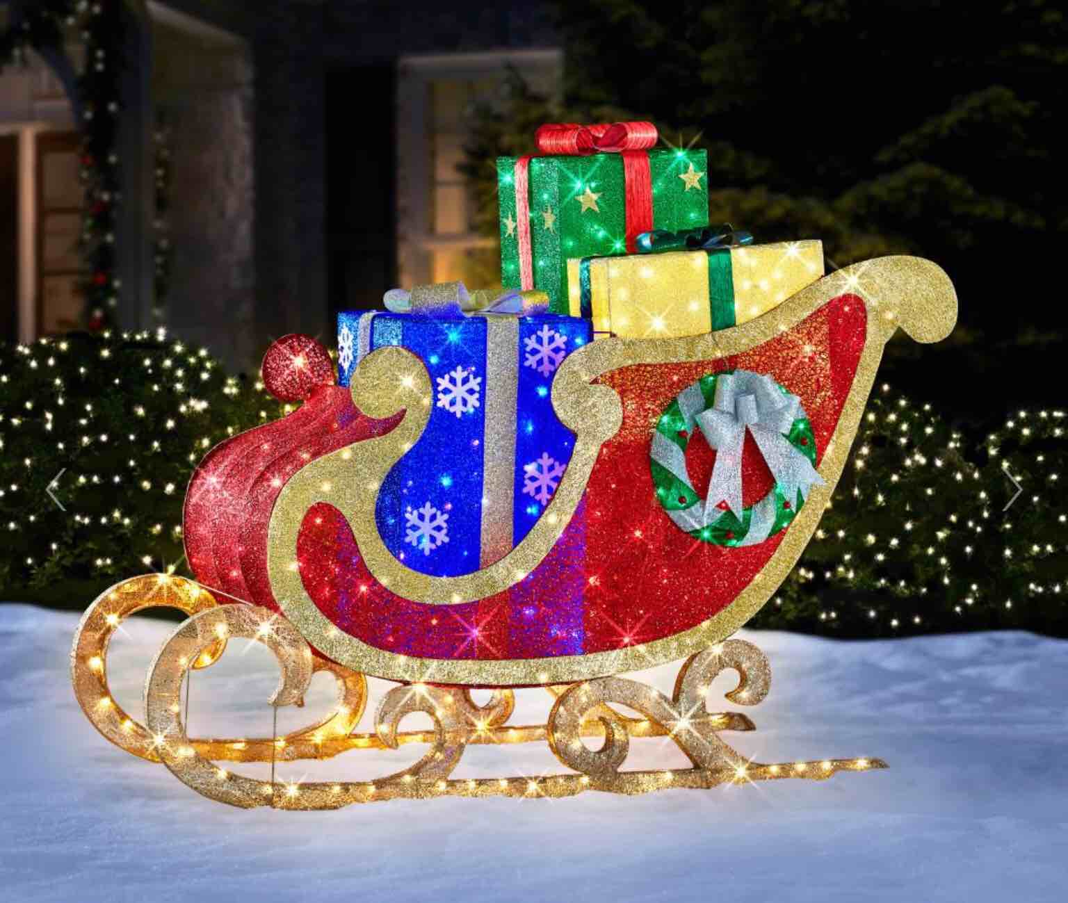 The 8' Christmas Spirit Twinkling Sleigh