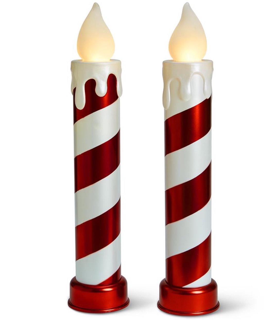 The 3' Flickering Candy Cane Candles, Set of 2 