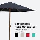 marrin Sustainable Patio Umbrella - 8' Teal Canopy With Pole