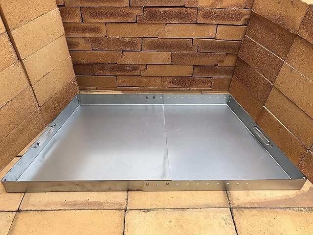 Hi-Flame Fireplace Tray-Expandable/Adjustable Ash Pan with Handles for Up to 30" Fire Place Grate-Nuts and Bolts Included, Sliver Color Trapezoid Ash Pan