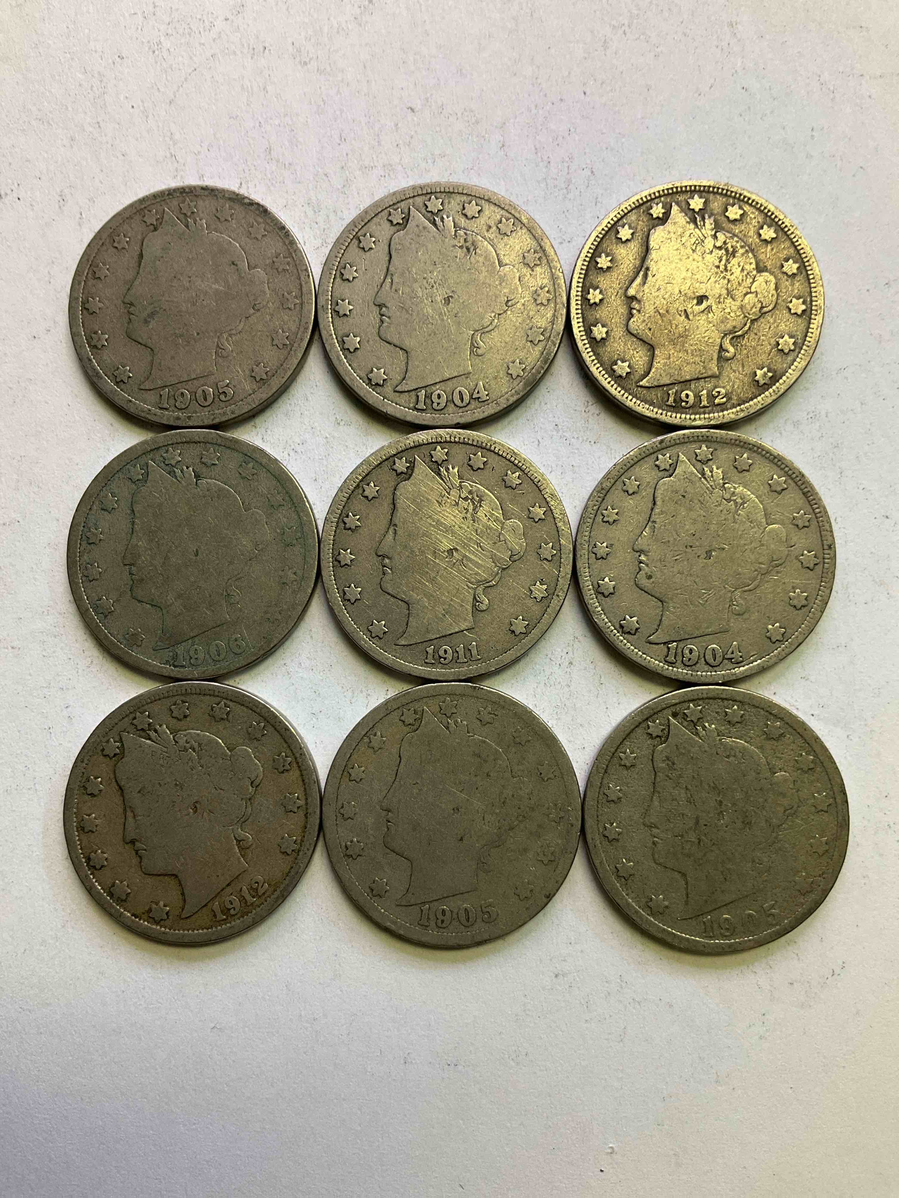 Antique U.S. "V" Nickels, 1912 Year Of The Titanic! Nearly Impossible To Collect!Antique V Nickels, Includes At Least One 1912, The Year Of The Sinking Of The Titanic! Own A Piece Of History Great For Coin Collectors, Think Of The History These Coins Have Seen!, Liberty Head V Nickels Were Minted Up Until 1913 & Were The Style Of Nickels Before Buffalo Nickels. Own Some Cool Pieces Of History! Rare To See These Coins With The "Date On" In Circulated Condition!