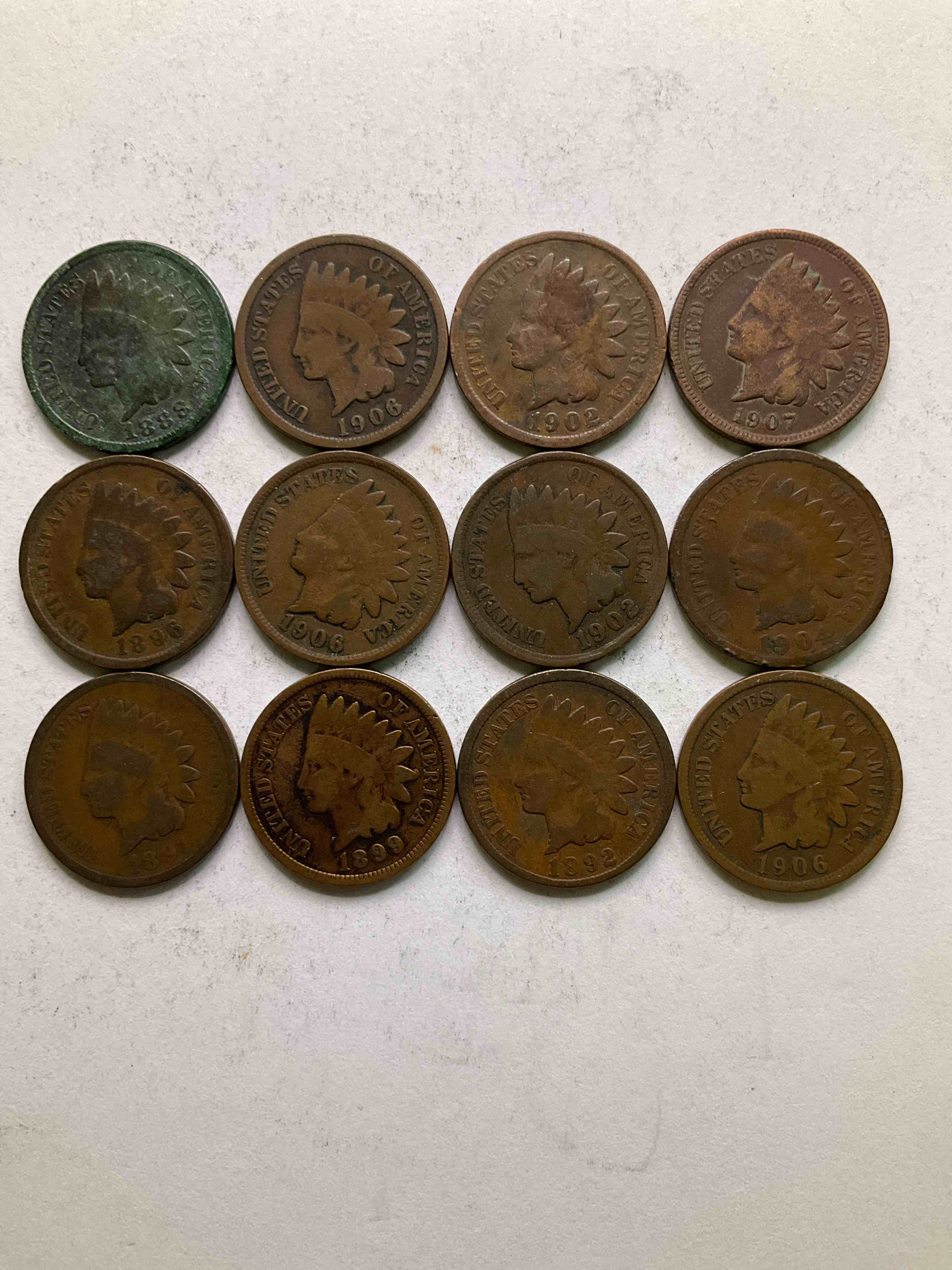 Indian Head Pennies! These Gorgeous U.S. Pennies Were Minted From 1859-1909 & Have Become Serious Collector Items! The "Indian Head" Design Is Actually A Representation Of Lady Liberty Wearing An Indian Headdress. Here Are Beautiful, Well-Kept Examples Representing Many Different Mint Years! Great For Collecting, Investing & Learning History, & Rare With Visible Dates!