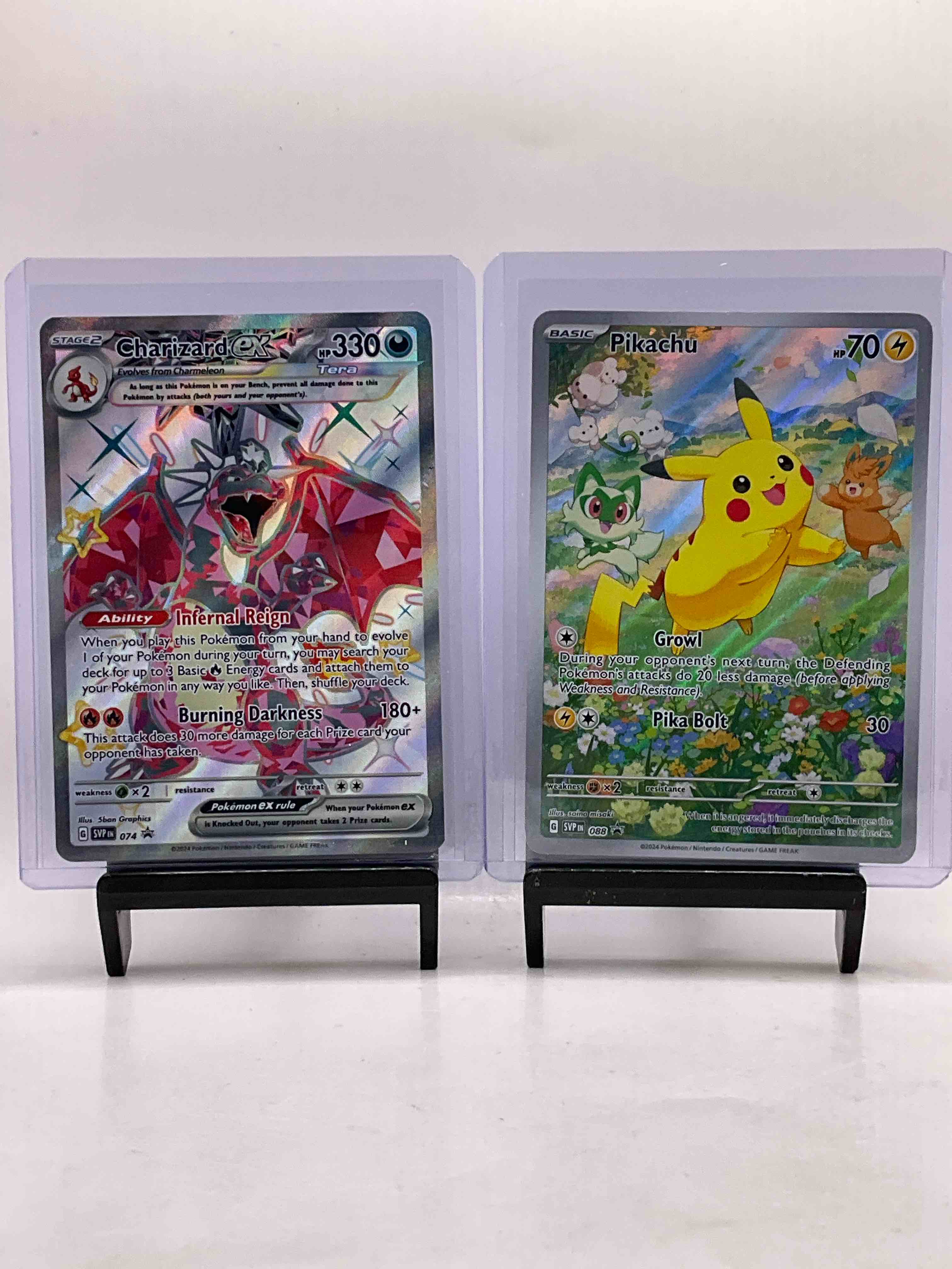 Charizard & Pikachu Rare Pokémon Cards! 2024 Charizard & Pikuchu! Charizard Holo Internal Reign & Burning Darkness, Pikachu Holo Pika Bolt, Both Holos! These Two Cards Are Highly Desirable Pokémon Collector Cards. Don’t Miss Out On The Craze, 50 Card Pokémon Craziness, With Random Pokemon, Including Charmander! 