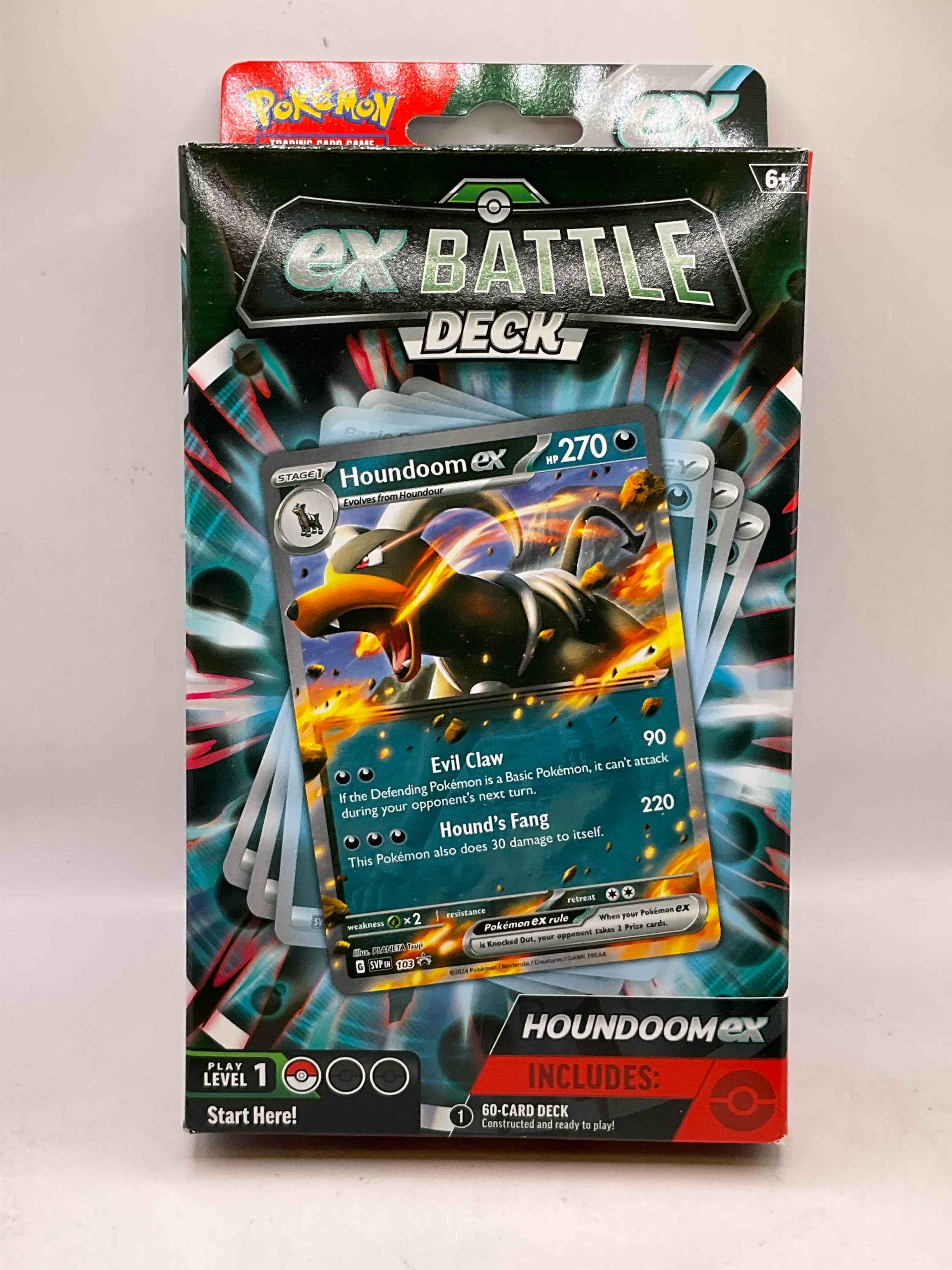 Pokemon EX Battle Deck, HOUNDOOM EX, Level 1, Brand New In Sealed Original Packaging! Features 60 Card Deck Constructed & Ready To Play! Join The Pokemon Craze!